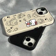 Cartoon Strawberry KT Cat Pattern Phone Case Compatible for IPhone11 12 13 14 15 Pro Max 7 8 Plus X XR XS MAX SE 2020 Luxury Soft Shockproof Case