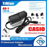7.5V 1A AD-1 AD-1U AD-1UL AC Adapter for Casio SA-35 SA-39 SA-45 SA-65 SA-67 SA-75 PT-180 Casiotone 