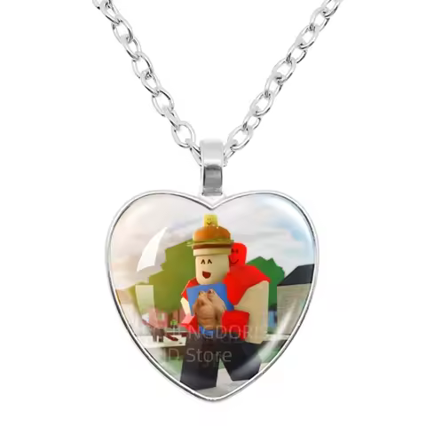 007n7 x C00lKidd Game FORSAKEN Cartoon Characters Funny MeMe Glass Heart Shape Pendant Necklace Jewe