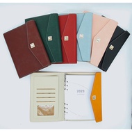 2024 Diary Planner A5 PU Organizer 6 O Ring Binder Loose Leaf Monthly Planner Notebook Corporate sta