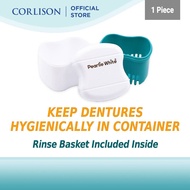 Pearlie White Denture Bath Denture Container with Rinsing Basket