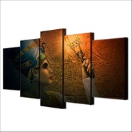 5 Pieces Large Size Nefertiti Egyptian Giclee ArtPoster Canvas Wall Art Decor Beautiful HD Modern Ho