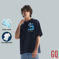 GQ Cool Tech™ Oversized T-shirt Print เสื้อยืดทรงโอเวอร์ไซซ์ผ้าเย็นทั้งตัวสกรีนลายพิเศษ