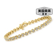 Ross-simonsRoss Simons 18kt Pure Gold Diamond Heart-Shaped Tennis Bracelet 8 Inch Beautiful
