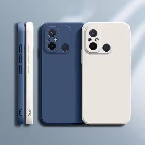 For Xiaomi Redmi 12C Case Redmi 12C Cover Square Matte Silicone Luxury Classic Phone Cover Redmi 12C