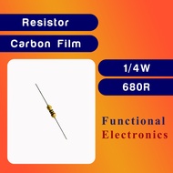 100PCS 680R 560K 20K 1R 100R 10R 20R 3.9K 390R 39K 390K 4.7K 10K 1/4watts Resistor