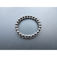 G476 8MM BLACK BALL FILLED PEARL BRACELET