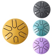 3 Inch 6-Tone Steel Tongue Drum Mini Hand Drums with Drumsticks Percussion Musical Instruments Drum