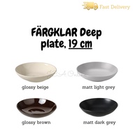 IKEA FARGKLAR Deep Plate, 19cm Flat Plate