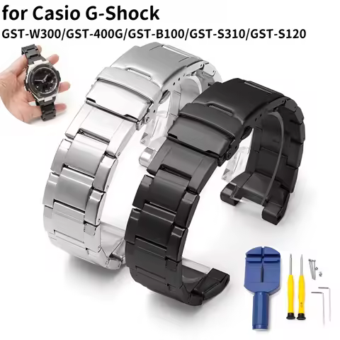 Strap for Casio G-Shock Steel Heart Series WatchBand GST-W300/GST-400G/GST-B100/GST-S310/GST-S120 St