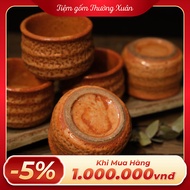 Set of 5 cups of burnt orange Shino