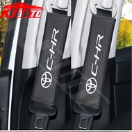 1/2pcs Carbon Leather Car Seat Belt Shoulder Protector Pad For Toyota CHR C-HR TRD GR Sport Accessories