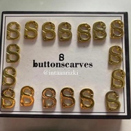[Preloved] Original Buttonscarves Logo Charm Hijab Scarf B Gold Tand Sudut Signature Brooch Everyday