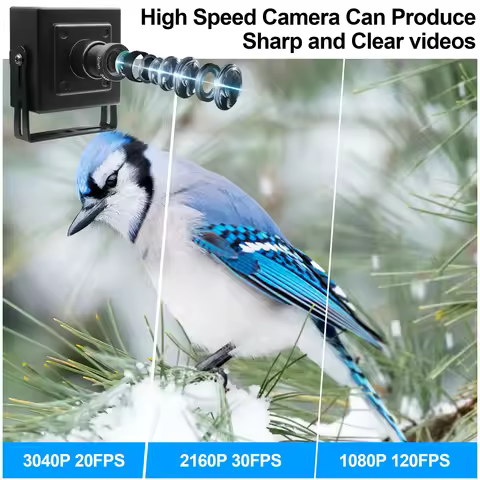 ELP 12MP USB Camera 1080P@120fps 4K@30fps Industrial Lightburn Camera with M12 Manual Focus Lens for