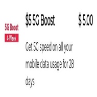 Singtel Prepaid $5 5G Boost – Activate 5G Network for 28 Days (Not Main Balance)