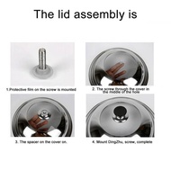 304 Stainless Steel Frying Pan Lid Combination Glass Lid Thick Stainless Steel Pan Pan Lid Wok Pan L