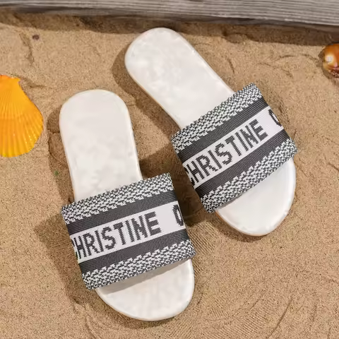 Girl's Summer Slippers Print Colors Flat Morden Children Sliders 26-36 Open-toe Slip-on Light Flexia