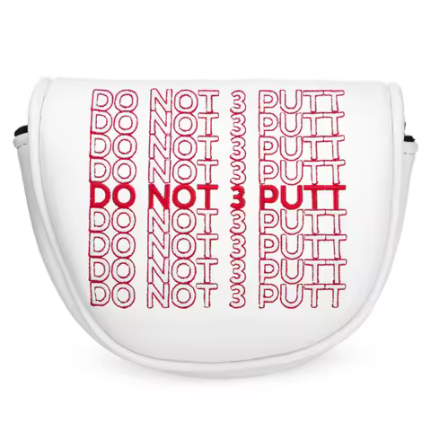 Golf Mallet Putter Cover Headcover, DO NOT 3PUTT Design Magnetic Closure Premium Leather Headcovers 