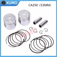 2 sets Motorcycle Piston Kit STD 53mm Pin 15mm KR3 for Honda CA250 CM250 CA CM 250 Gasoline Motor En
