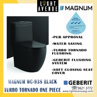 Magnum 938 Black Turbo Tornado One Piece Toilet Bowl