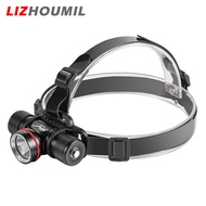 LIZHOUMIL คบเพลิงหัวไฟฉาย Led พลังงานสูงแบบมัลติฟังก์ชั่นDh06 Sst40ใต้น้ำไฟดำน้ำพร้อมผ้าโพกศรีษะ