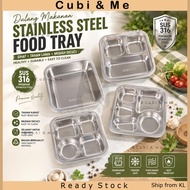 C&M Bekas Makanan SUS316 Bertutup Petak / SUS316 Stainless Steel Compartment Food Container with Lid