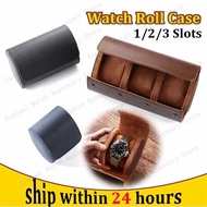 Luxury Watch Storage Box 1 / 2 / 3 Slot Leather Watch Roll Travel Dustproof Protection Watch Display