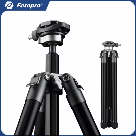Fotopro FLY-1 Lightweight Travel Tripod 150CM Compact Phone Stand With Phone Clamp For Photograph
