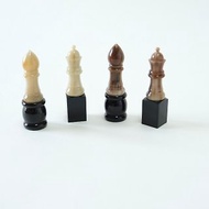 五分西洋棋感黑白牛角印章套組