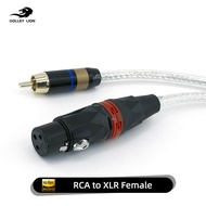 GOLLEY สิงโตตัวเมีย XLR ไปยังตัวผู้สายเคเบิล RCA XLR ตัวเมียไป RCA ตัวผู้ระบบเสียงไฮไฟสายเคเบิลเชื่อ