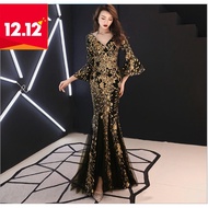 Custom made Elegant Formal Dinner Dress Women Trumpet Sleeve Mermaid Wedding Gown Dresses Girl Long 