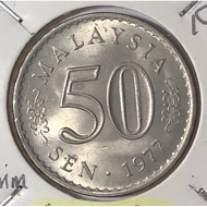 ( Syiling ) 50 Sen 1977 ( UNC ) Malaysia Parliament House