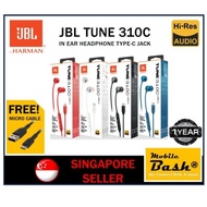 JBL TUNE310C In-Ear Headphones type-c (Singapore Official Distributor warranty)