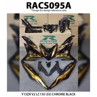 RAPIDO COVER SET CUSTOM Y15ZR V1/V2 BLACK-GOLD（STICKER TANAM）