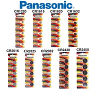 5pcs Panasonic Lithium Coin Battery CR1220 CR1616 CR1620 CR1632 CR2016 CR2025 CR2032 CR2430 CR2450