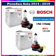 (2 PCS) Bosch Headlamp HeadLight H11 Light Bulbs for Perodua Axia 2014 - 2019