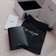 Celine Triomphe Compact Wallet 光滑面牛皮銀包