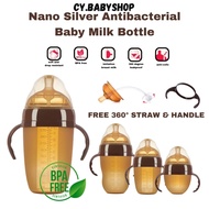 [FAST DELIVERY] Nano Silver Silicone Newborn Milk Bottle Bayi Botol Susu Wide Neck PPSU Anti-Bacteri