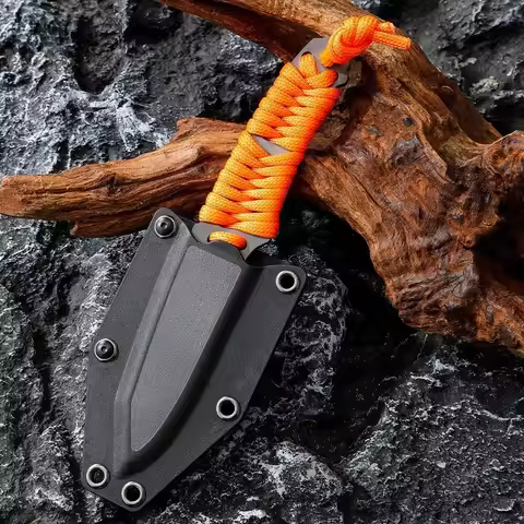 New Compact Multi-Function Fixed-Blade Knife Outdoor Hunting Sharp Cutting Tool 8Cr13MoV Steel Blade