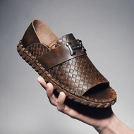 YuChuan Summer 2023 Men Sandals Retro Casual Leather Fisherman Male Slippers Outdoor Walking Beach S