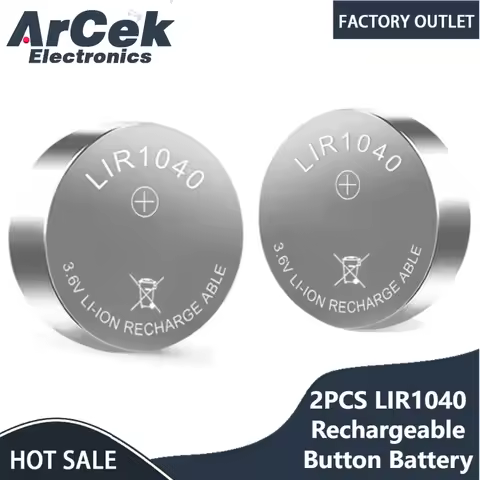 2PCS LIR1040 Rechargeable Lithium Button Battery New LIR 1040 3.6V 35mAh for TWS Bluetooth Headset E