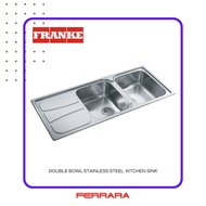 Franke Zeta ZTX 621 2 Bowl w/ Right Drainer Insert Kitchen Sink Stainless Steel c/w Accessories