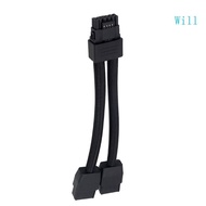 Will Power Cable 16Pin Connector 12VHPWR Adapter 2x 8Pin to 16Pin GPU Extension Cable for 3090Ti 407
