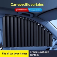 4Pcs Car Sunshade Magnetic Side Window Curtain Retractable Sunscreen Heat Window Cover Curtain Priva