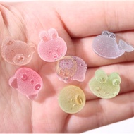 Combo of 02 bear head jellybean charms, whale hairpin decoration, phone case, DIY