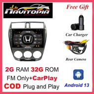 NAVITOPIA Android 14 2G RAM 32G ROM Car Head Unit with Panel for Honda City 2008 2009 2010 2011-2014