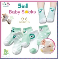 Newborn Baby Socks Cartoon Cotton Thin Stoking Jaring, stoking baby