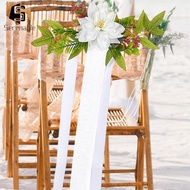 [Serenable] Floral Chair Back Design for Weddings, Simulated Flowers for Aisle Decoration