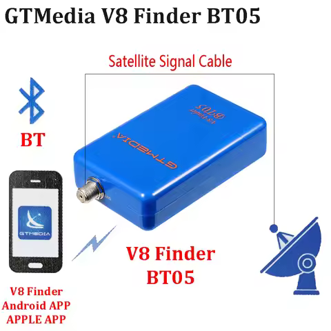 BT05 GTMedia V8 Finder li-on battery inside DVBS2 satellite finder support android and ios system 10