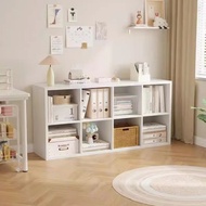 Furnibest Cupboard Shelf Bookshelf Wooden Shelf Multipurpose Stacking Shelf Bookcase Minimalist Stor